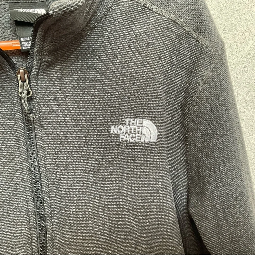 North Face Dark Grey Full Zip Fleece Lined Jacket Size Medium Men's Winter
